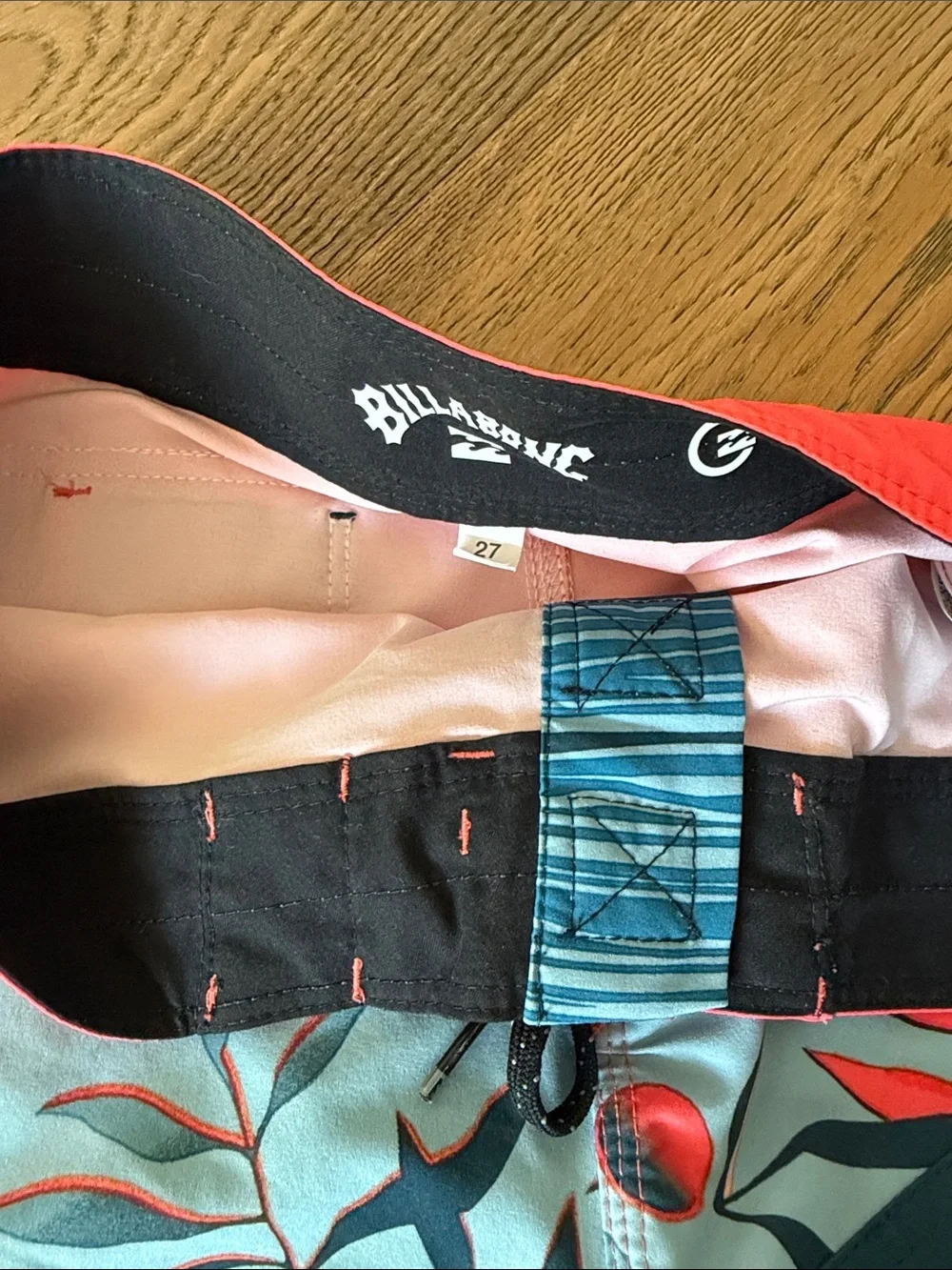 Billabong Men's Coral, Teal & Light Blue Floral Hybrid Boardshorts